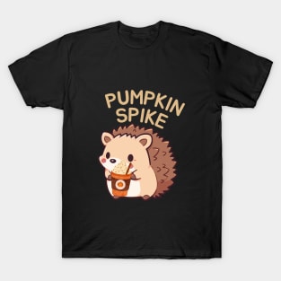 Cute Kawaii Hedgehog Pumpkin Spice Lover Funny Mom Fall Season T-Shirt